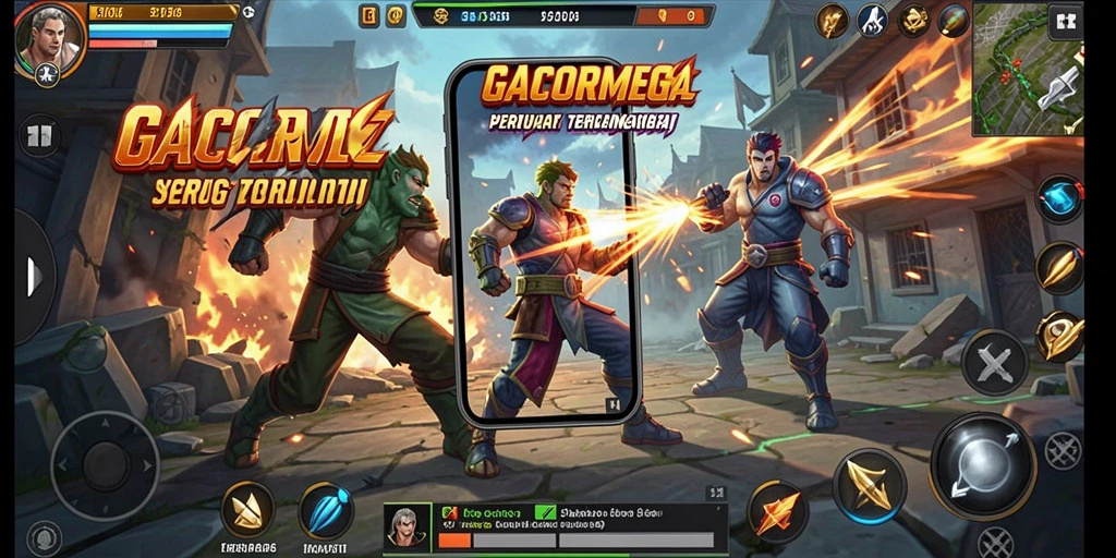 Screenshot utama GACORMEGA menunjukkan aksi pertarungan yang mendebarkan.