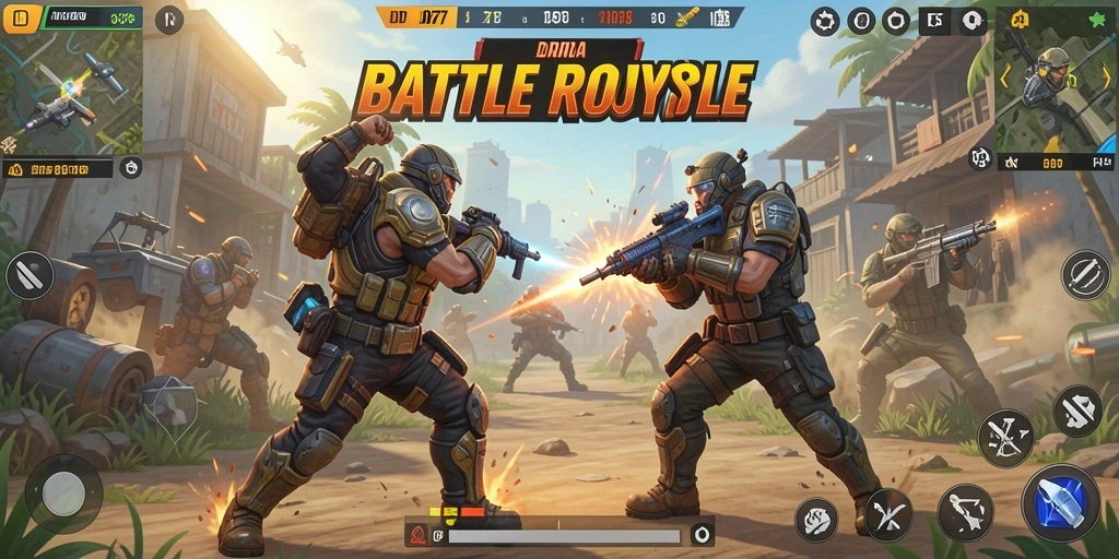 Gameplay seru IDR77 dalam mode Battle Royale.