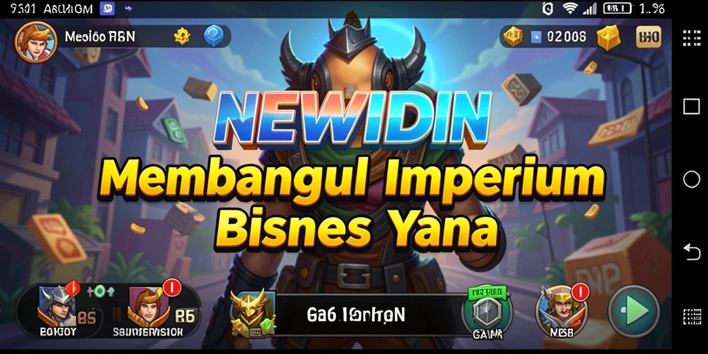 Tampilan gameplay menarik di NEWIDN, menampilkan strategi dan manajemen bisnis.