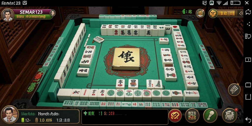 Tampilan menarik dari gameplay Mahjong di SEMAR123.