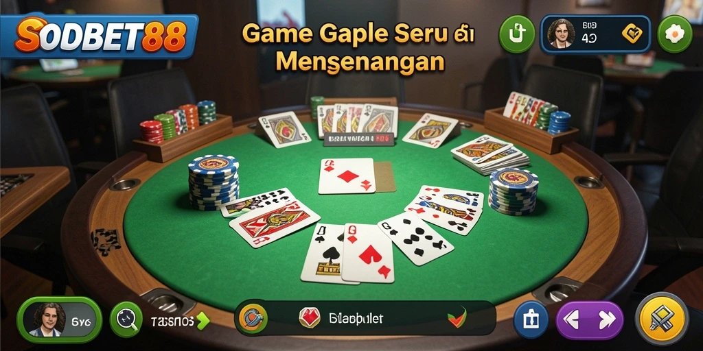 Screenshot gameplay SOBET88 menampilkan serunya permainan Gaple.