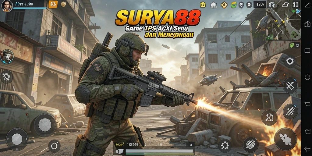 Tampilan gameplay dinamis dan mendebarkan dari SURYA88.